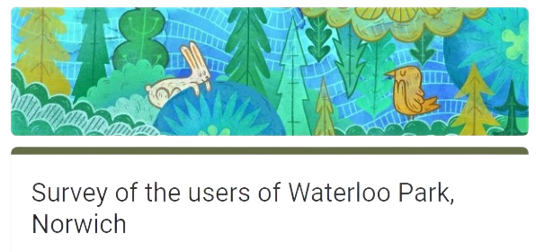 Illustration image of character bunny and bird in blue and green forest